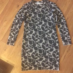 Loft Long sleeve Black and Tan Dress